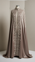 Pearl-Detailed Silk Cloak