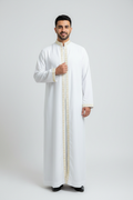 White Thobe Gold Trim